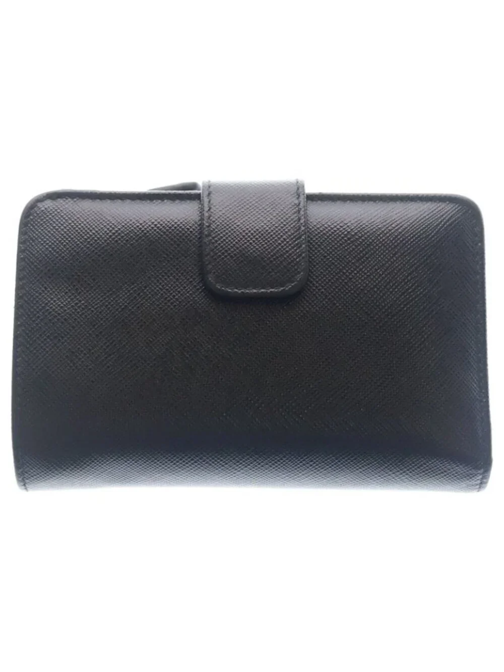 Prada Saffiano Leather Zip Wallet Triangle Logo Bifold Black - Picture 2 of 6